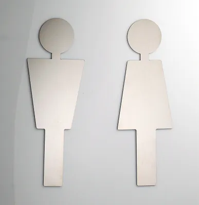 Produktbild von Türschild Set Frau+Mann/ 2 Toilettenschild glänzend