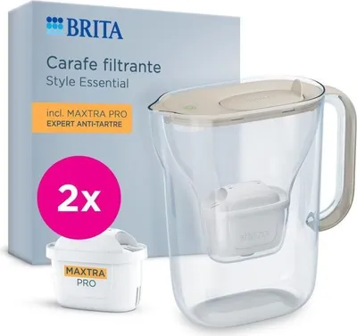 Obrázek produktu pro BRITA Style Essential karafa s vodním filtrem, písková, objem 2,4 l, 2 filtry Maxtra Pro Expert