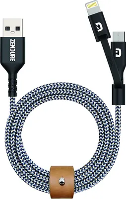 Produktbild von 2in1 USB-A zu Lightning/Micro-USB Kabel 2m Schwarz