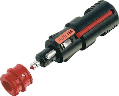 Produktbild von Pro Car 44133 Sicherheits-Universalstecker mit geschraubter Zugentlastung, Schwarz - Universalstecker für Zigarettenanzünder- und Kfz-Normsteckdosen