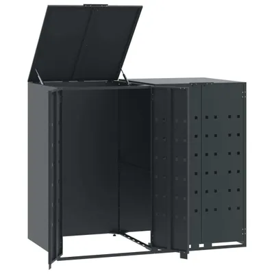 Produktbild von vidaXL Mülltonnenbox für 2 Tonnen Anthrazit 138x79x117 cm Stahl