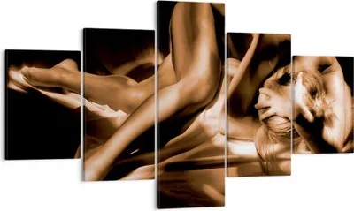 Produktbild von Bild auf Leinwand - Leinwandbild - Nackte Frau Akt Modell Photofitness - 125x70cm - Wand Bild - Wanddeko - Leinwanddruck - Bilder - Kunstdruck - Leinwand bilder - Wandkunst - EA125x70-0349