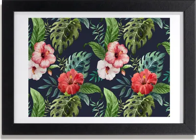 Produktbild von Bild 30x20 MDF-Rahmen, Wandkunst tropische Blumen