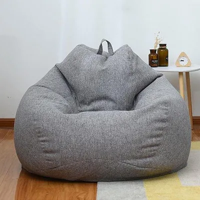 Produktbild von Unyqoos® Sitzsackbezug zum Selberbefüllen – Innen & Außen, Polykatoen, Dunkelgrau, 110*90*90 cm, mit ergonomischer hoher Rückenlehne