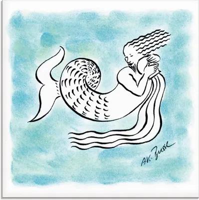 Produktbild von ARTland Glasbild Serie Sternzeichen Wassermann Größe: 30x30 cm