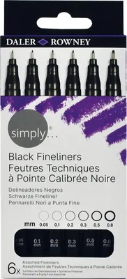 Produktbild von simply Fineliner schwarz 6 Stück