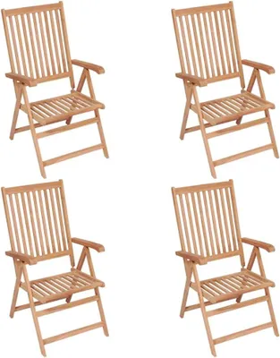Produktbild von 4 verstellbare Gartenstühle aus massivem Teakholz