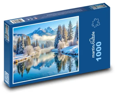 Obrázok produktu pre Puzzle 1000 Zimné jazero v horách - martinpuzzle