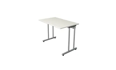 Produktbild von Kerkmann Smart office Schreibtisch weiß rechteckig, C-Fuß-Gestell silber 100,0 x 60,0 cm