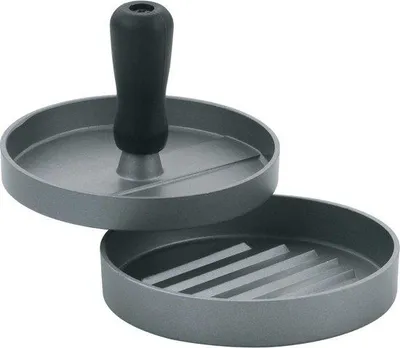 Productafbeelding van Famanu Hamburgerpers, aluminium, zilverkleurig, 12 cm diameter - keukenaccessoire