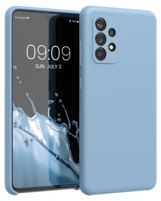 Produktbild von kwmobile Handyhülle für Samsung Galaxy A52 / A52 5G / A52s 5G Hülle - Case Silikon - Kabelloses Laden - Schutzhülle Cover in Taubenblau