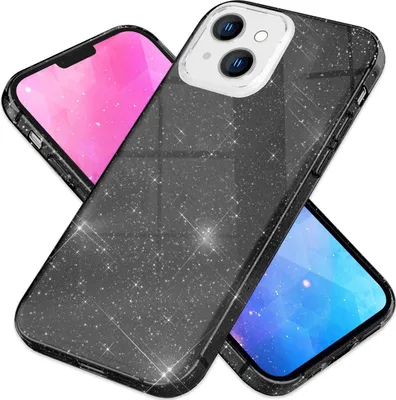 Produktbild von Hülle für iPhone 14 Plus - Glitzer Cover Hybrid Silikon Handyhülle Glitter Case Schwarz