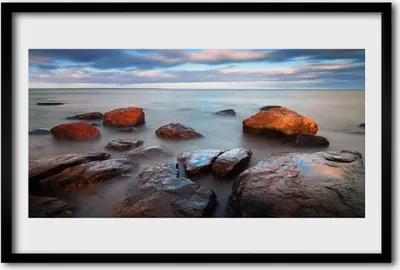 Produktbild von Bild 60x40 MDF-Rahmen Wandkunst Steine ​​Sea Landschaft
