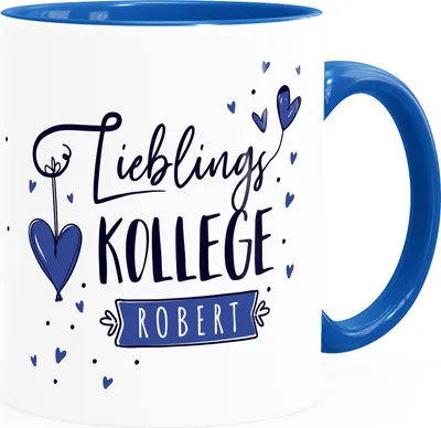 Produktbild von Tasse Lieblings-Kollege personalisierbar mit Namen persönliche Geschenke kleines Dankeschön SpecialMe® inner-royal Keramik-Tasse