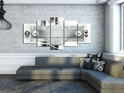 Produktbild von Akustikbild Abstrakt 200x100 cm Bilder Akustikschaum Hochleistungsschallabsorber Schallschutz Leinwand 5 tlg Wandbild Raumakustik Schalldämmung 020101-202