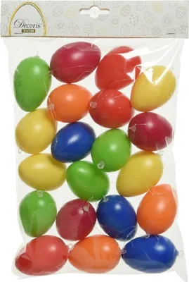 Produktbild von Ostereier plastik 6-farbig Ø4cm H.6cm 20 Stück