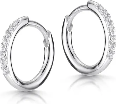 Produktbild von SILBERKETTEN STORE Creolen mit Zirkonia, 14mm - 925 Silber - 14mm