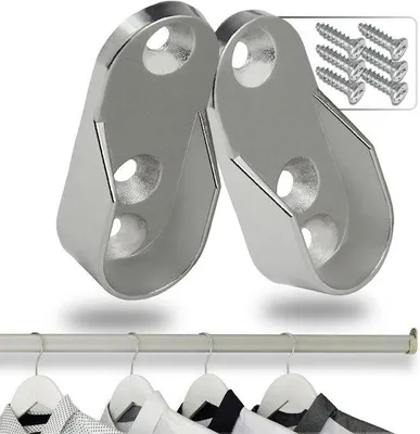 Produktbild von Halter für ovale Kleiderstangen - Edelstahl