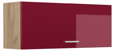 Zdjęcie produktu dla Szafka ścienna Vicco R-Line Czerwony połysk/Dąb goldkraft 100 cm Płaski, Model 63135