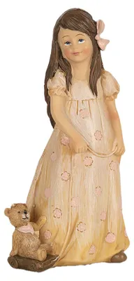 Image de Clayre & Eef Figurine de fille 15 cm Beige Polyrésine
