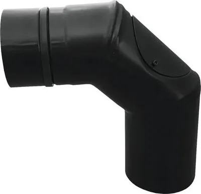 Produktbild von Pellet-Ofenrohr-Bogen Bertrams 90° Ø 100 mm pulverbeschichtet schwarz mit Türe