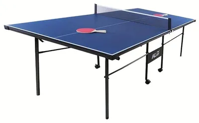Obrázok produktu pre Stôl na stolný tenis pre mládež – Prenosný pingpongový stôl v modrej farbe vrátane siete – 206 x 114,5 x 76 cm
