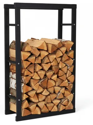 Obrázek produktu pro Stojan na dřevo venkovní - Kov - 40 x 25 x 100 cm - Černý