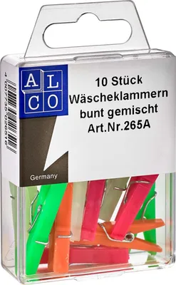 Produktbild von Briefklammern, kunststoffüberzogen, bunt gemischt, 26 mm, rund, SB-Dose à 100 Stück