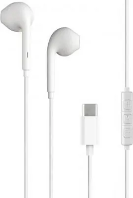 Produktbild von BigBen Connected, USB-C Kopfhörer mit weißer Taste, Fernbedienung und Mikrofon, Weiß