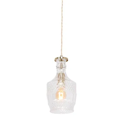 Image de Mexlite - suspension - Grazio Glass - laiton - verre métal - Ø 18cm - E14 - 3494ME