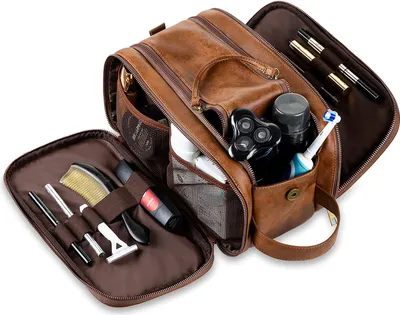 Produktbild von active, Kulturbeutel, Herren, Kulturtasche, Kosmetiktasche, Beige (24 x 15 x 16 cm,Braun)