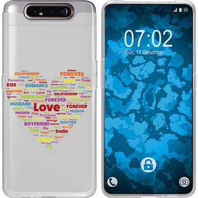 Produktbild von PhoneNatic Case kompatibel mit Samsung Galaxy A80 Silikon-Hülle pride Herz M5