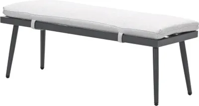 A studio shot of a modern bench.