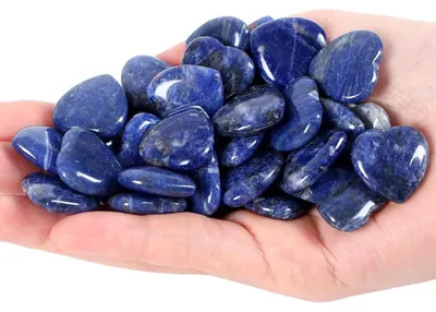 Productafbeelding van Heilstenen, Sodalith, hartvormig, 20 stuks, 20 mm, blauw, gepolijst, voor meditatie, chakra-energiebalans, cadeau