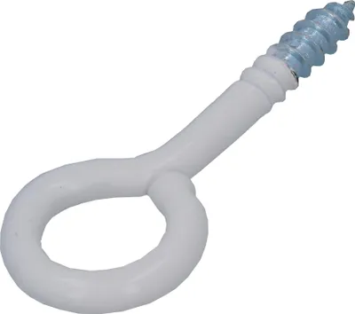 Immagine prodotto di Suki Vite ad anello 10 x 5 x 2,7 x 6 mm, rivestita in plastica, bianca (confezione da 6)