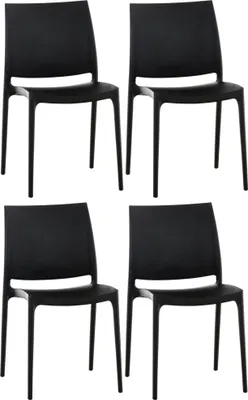 Produktbild von CLP 4er Set Stapelstühle Maya bis zu 130 kg belastbar schwarz