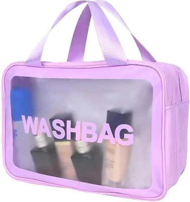Immagine prodotto di Borsa da toilette impermeabile, grande, viola, per donna e uomo