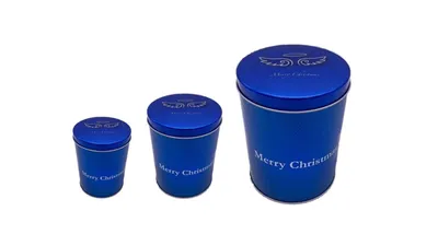 Produktbild von 3er Set runde Keksdosen Merry Christmas für Weihnachtsgebäck, Ø 20cm, 17cm und 3,5cm