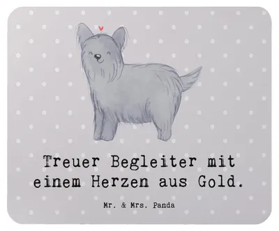 Produktbild von Mr. & Mrs. Panda Mauspad Skye Terrier Herz - Grau Pastell - Geschenk, Hundetreue, pc, aus Gold, Freundschaft, Mousepad, gummi, langer Hund, Hundefreund, Hunde, Hunderasse
