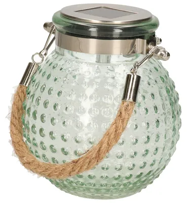 Produktbild von Annas Kollektion Solarlaterne Glas - grun - Blase - 10 x 12 cm