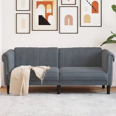 Produktbild von ZMH Sofa 2-Sitzer Dunkelgrau Samt