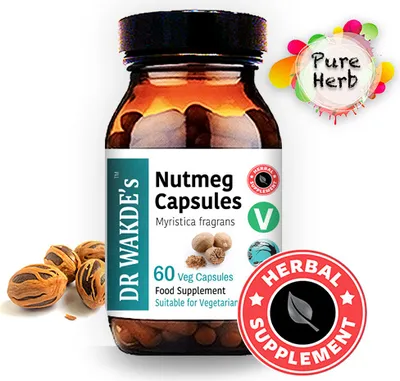 Obrázok produktu pre Muktov orieok v kapsuliach (Myristica fragrans) | 60 Vegi Caps|Ayurvdsky doplnok | Vegan|100% byliny|Doruenie v ten ist de