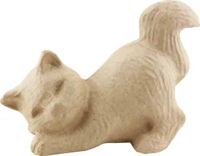 Produktbild von Décopatch SA115O Träger S aus Pappmaché, Katze schmusend, 20 x 15 x 10,5 cm, zum Verzieren, Kartonbraun