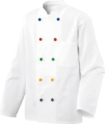 Produktbild von Kinder Kochjacke langarm weiss, Gr. 140 : 140 : weiß : 100% Baumwolle 230 g/m² (15)