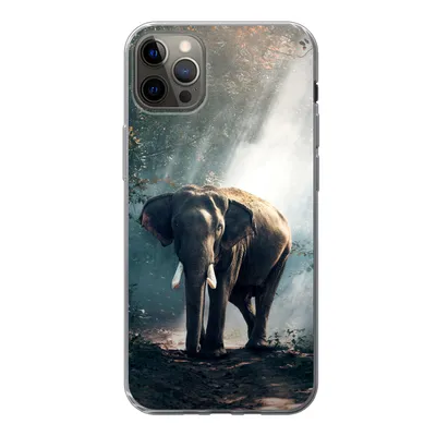 Produktbild von MuchoWow® Handyhülle Schutzhülle Hülle für iPhone 13 Pro Max Elefant - Tiere - Licht - Wald - Natur - Wildtiere Silikon Softcase Handy Hülle - Mobiltelefon