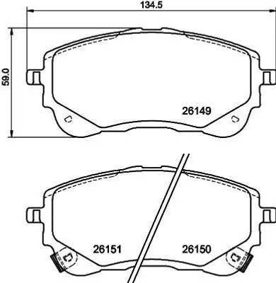 Produktbild von HELLA Bremsbeläge Satz Vorne Bremsklötze für TOYOTA Corolla XII Kombi (E210) 8DB 355 040-191