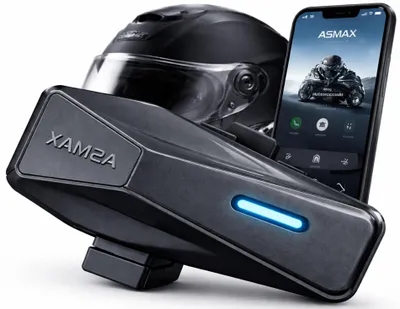 Obrázek produktu pro Motocyklový interkom Bluetooth 5.4 na helmu S2, Mesh 5G, 8 osob, dosah 3 km, ANC do 160 km/h, FM rádio, IPX7