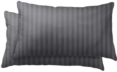 Produktbild von 2 Kissenbezüge Kissenhülle Dekokissenhülle 40x80cm Streifen anthrazit Microfaser