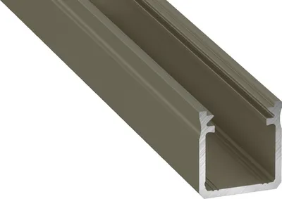 Immagine prodotto di Striscia LED profilata in alluminio Inox | tipo Y | con terminale e staffa di montaggio | copertura nera | 1 m