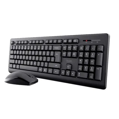 Immagine prodotto di Trust Primo, senza fili, senza fili RF, interruttore a membrana, QWERTY, nero, mouse incluso